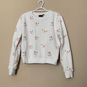 Cropped snowman crew neck size L